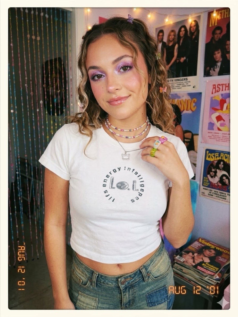 L.e.i. crop top tshirt vintage y2k 90s baby tee 💛